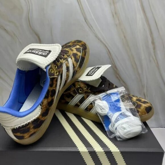 New Adidas x Wales Bonner Samba Pony Leopard Print Women's Sneaker - Picture 2 of 4